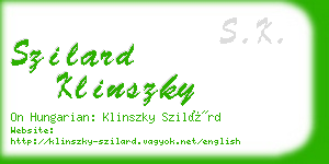 szilard klinszky business card